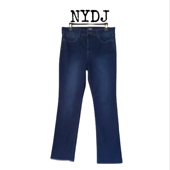 NYDJ Marilyn Straight Leg Blue Jeans 10 - Picture 3 of 10